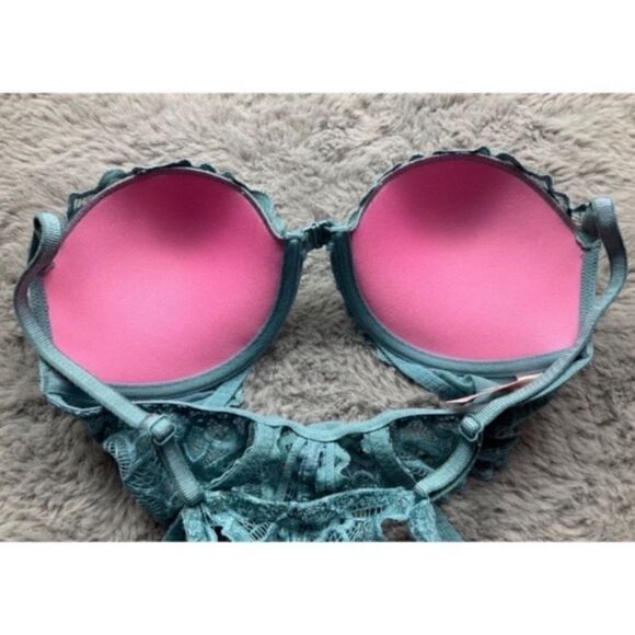 PINK Victoria’s Secret date racerback teal bra 32 D - Picture 3 of 5